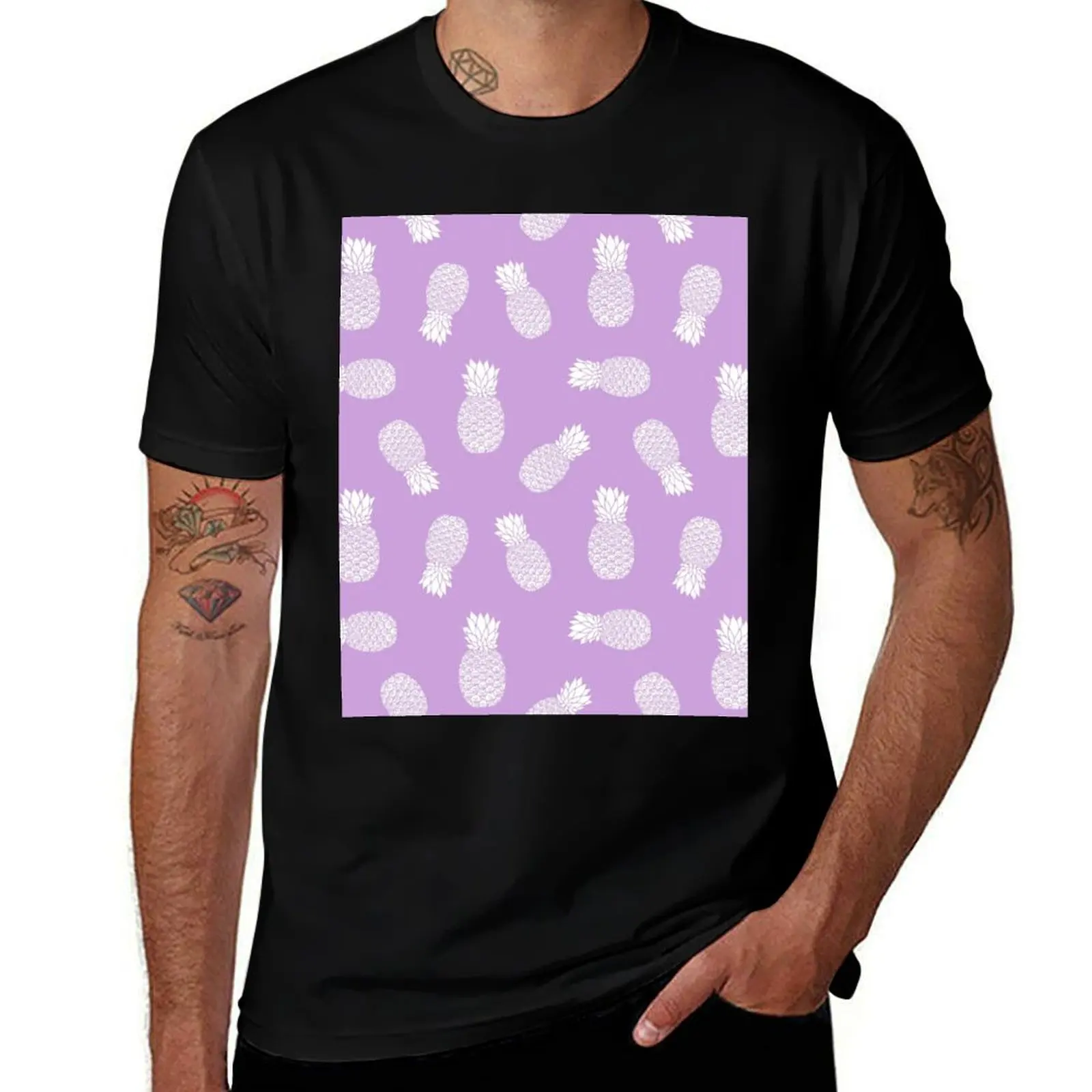 

Purple Pineapple Pattern T-Shirt Functional Casual Short Sleeve Tee