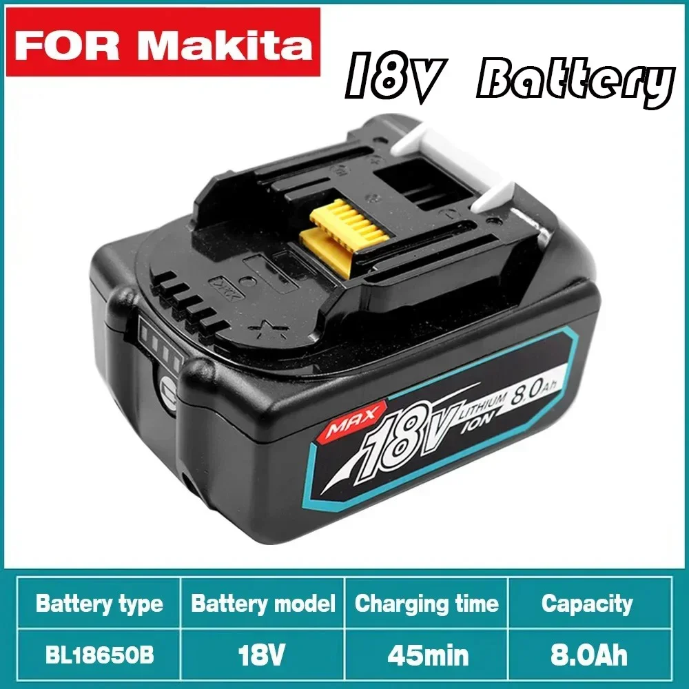 For Makita 18V 8.0Ah Rechargeable Battery For Makita Power Tools with LED Li-ion Replacement LXT BL1860 1850 volt 8000mAh