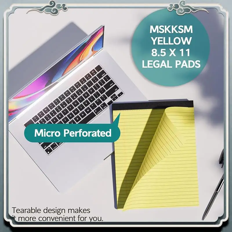 

Premium 8PCS Notebook Pads 8.5 X 11 Inches Writing Pads, Wide Ruled Notepads Yellow Paper Pads For School, Office