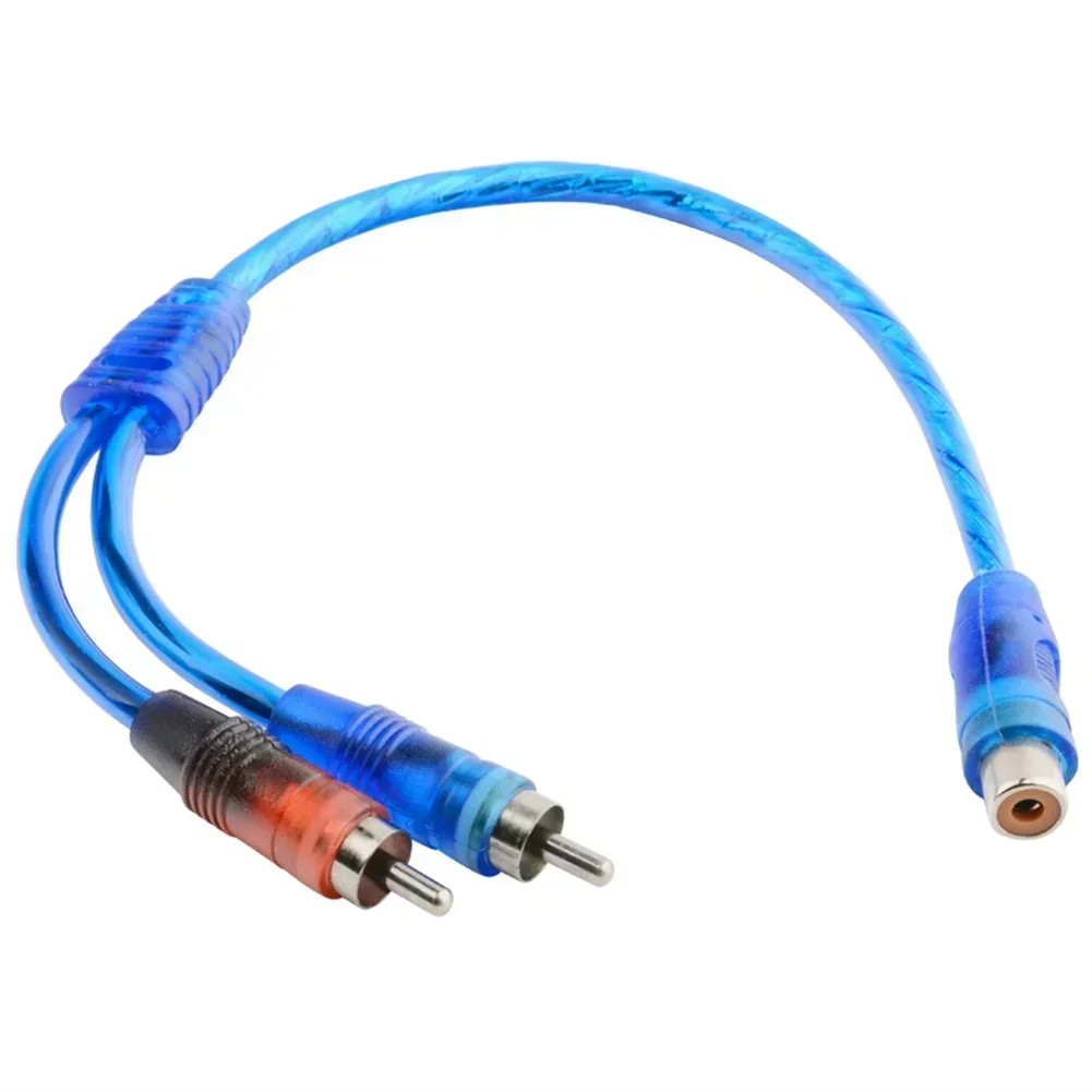 30cm Car Audio Cable 1 Female To 2 Male Adapter Wire Splitter Signal Connector Plastic Metal Audio Connection Short Line