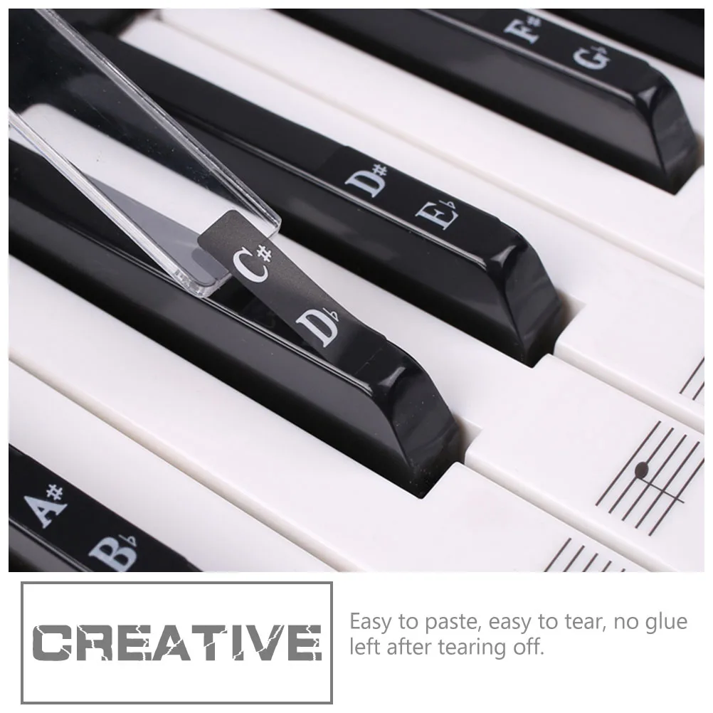 

Piano Keyboard Stickers For Beginners Easy Learning Tool Adhesive Label Piano Electronic Organ Safe Durable Long Lasting Use