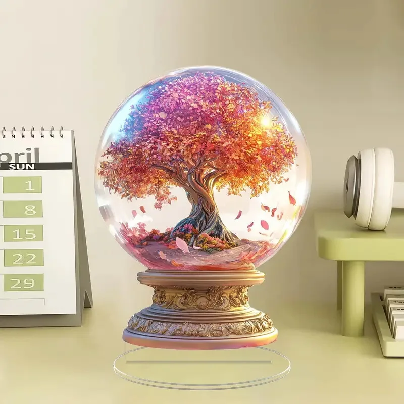 Colorful Shell & Stream Statue,Apples, Mushrooms, Vase,2D Acrylic Figurine,Home,Office,Studio,Room,Table Ornament Desktop Decor - Image 5