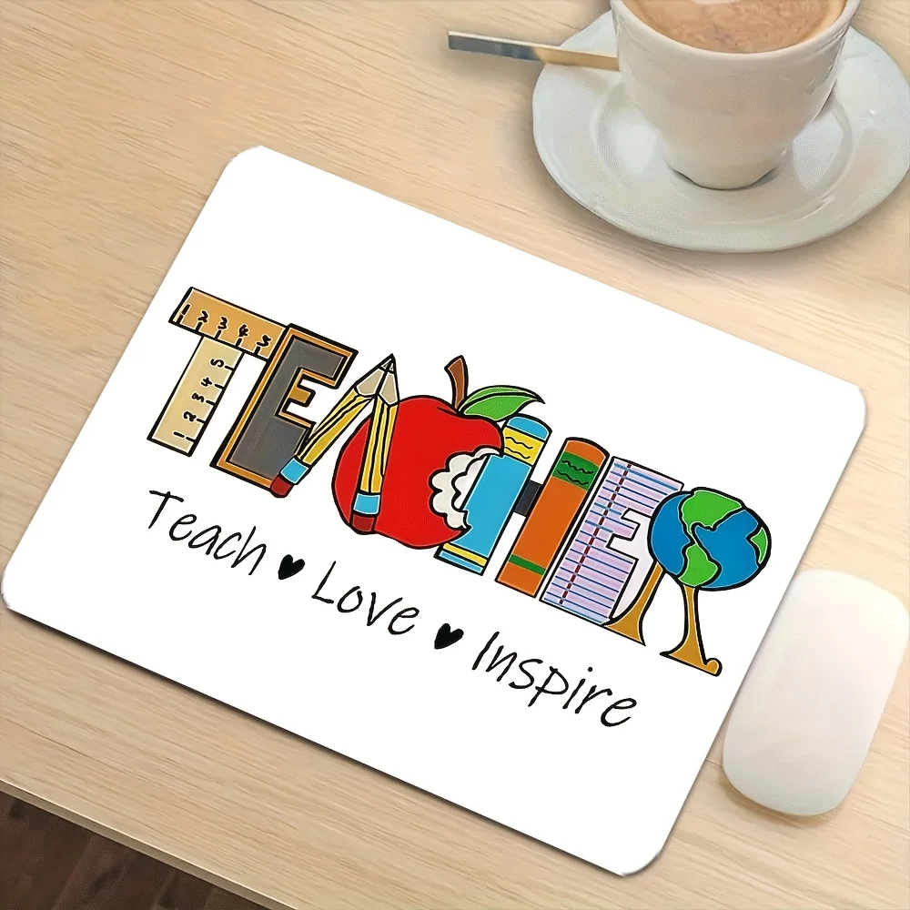 

Teacher Apple Earth Print Mouse Pad Gaming Desk Mat Non-Slip Rubber Base Large Mouse Pad for PC Laptop Office Gaming Desk