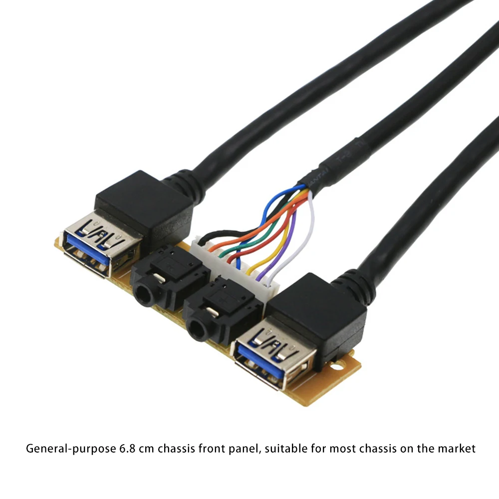 60Cm Voorpaneel Usb3.0 + Usb3.0 + Hd Audio Jack Poorten I/O Board + Interne Draad Usb Bezel Lijn Diy Case Verlenglijn