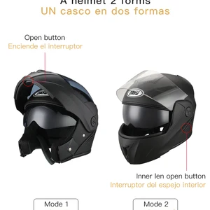 خوذة دراجة نارية نقطة الوجه حتى عدسة مزدوجة للجنسين خوذة مع قناع خوذة المقطع العرضي وحدات الوجه خوذات دراجة نارية أعلى 6 مبيعات خوذة الصين - No6