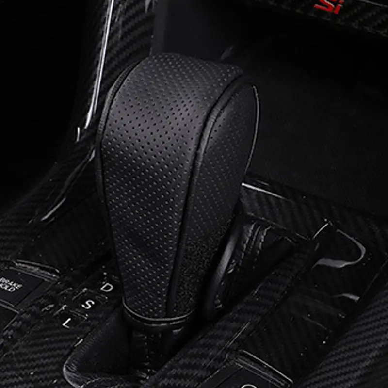 Auto Shift Handgreep Hoes Pu Lederen Antislip Slijtvast Pookknop Decor Beschermhoes Universele Auto Interieuraccessoires
