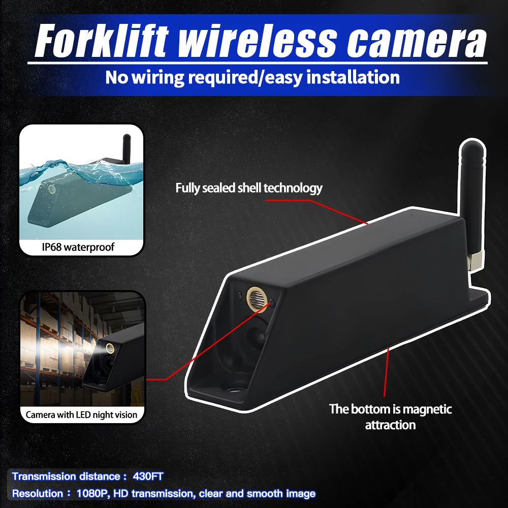 نظام الرافعة الشوكية AHD لتحديد المواقع اللاسلكي 2.4G مع مجموعة عكسية مقاومة للماء بدقة 1080 بكسل عالية الدقة، عكس