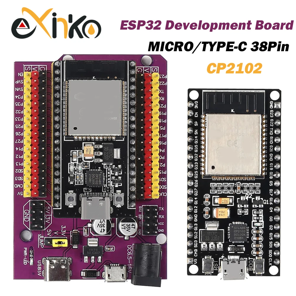 Płytka Rozwojowa 32-DevKitC-32 z TYPE-C/MICRO USB, CP2102, WiFi+Bluetooth, Dwurdzeniowa, Rozszerzenie 32-DevKitC-32