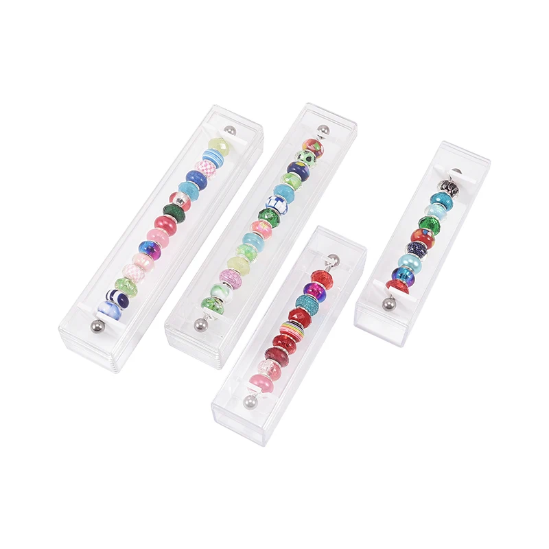 Transparent Trollbeads Collection Box Acrylic Bead Display Holder Box for Bracelet Charms Storage Organizer Travel Carrying Case