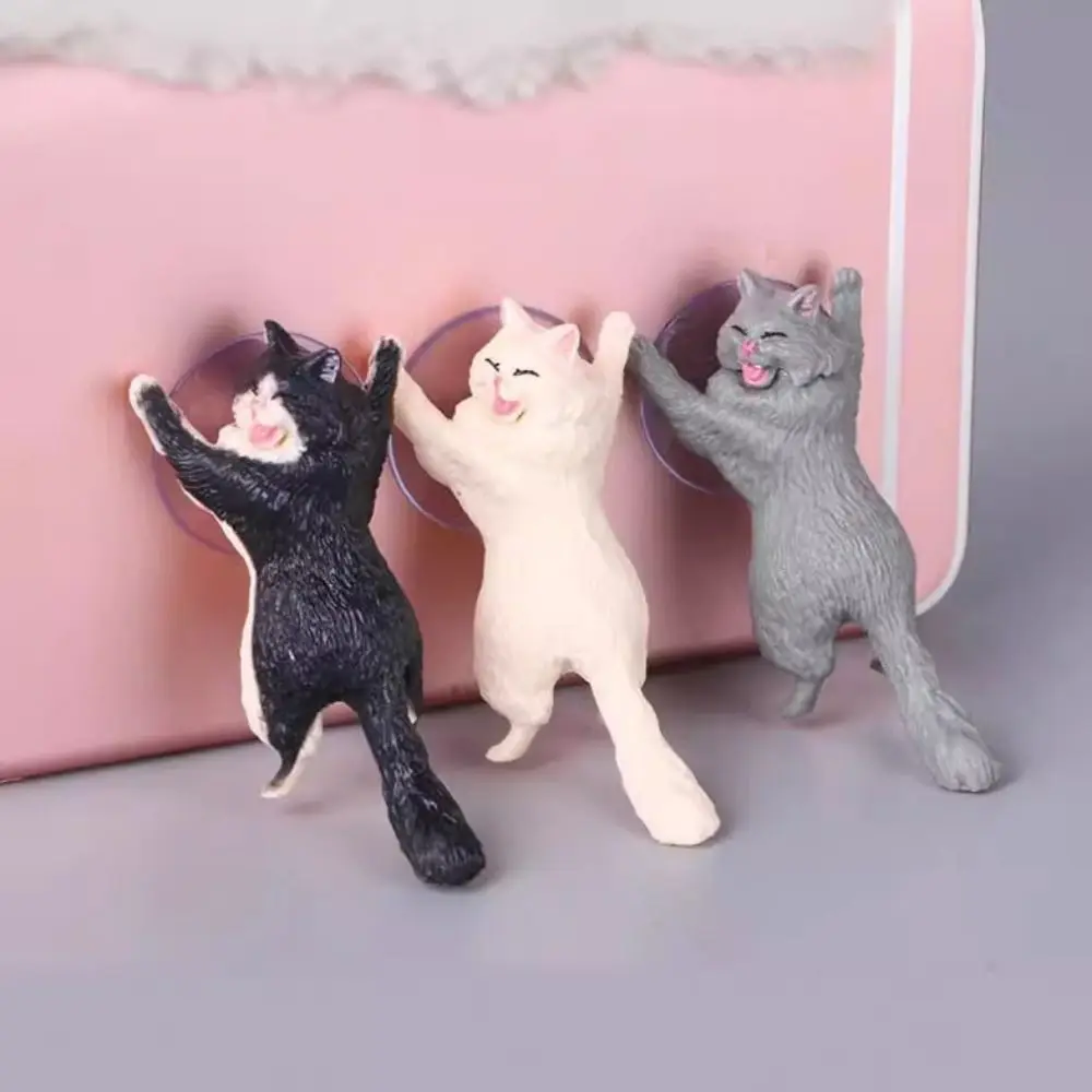 

Cute Cat Phone Holder Tablets Desk Sucker Support Resin Mobile Phone Stand Holder Sucker Design Animal Holder For Smartphone