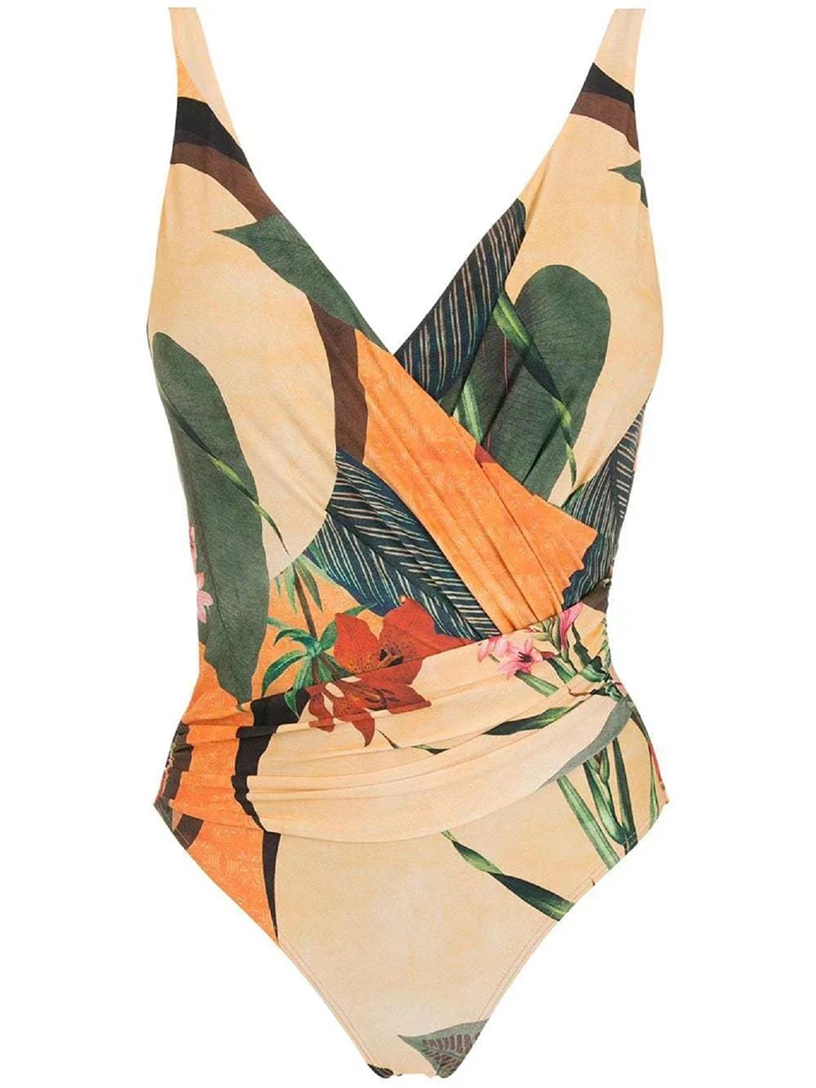 2024 Print Swimsuit One Piece & Swim Dress Sexy Swimwear Women Bathing Suit Padded Beachwear Swimming Summer