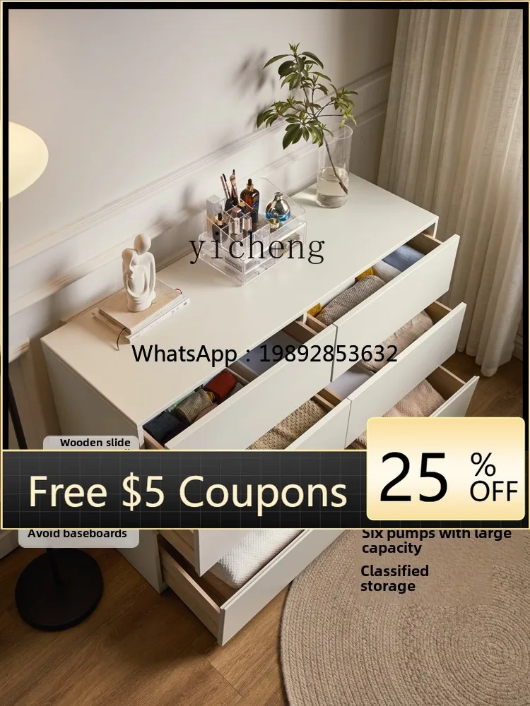 

chest dresser integrated solid wood bedroom retractable bedside cabinet storage simple modern makeup table