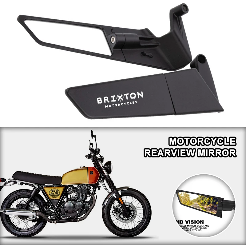 Adjustable Motorcycle Wind Wing Stealth RotateSide View Mirror For BRIXTON Cromwell 125 1200 BX 125R BX150 Felsberg 250 Convex