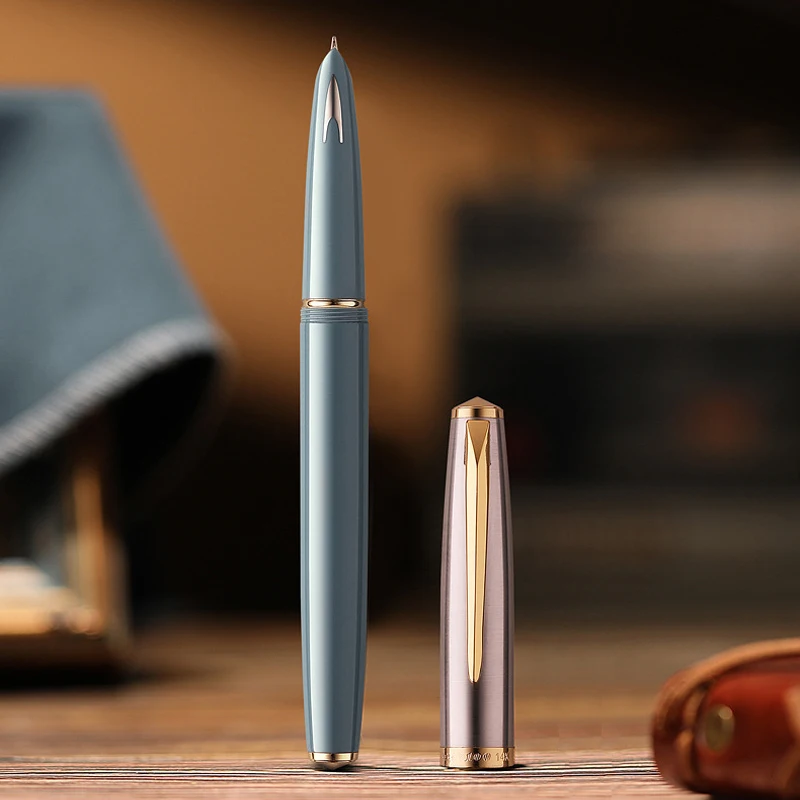 

Hero 100 Classic 14K Gold Nib Fountain Pen Metal Semi-Steel Outstanding Ink Pen Fine Nib 0.5 mm Professional Writing Gift Set