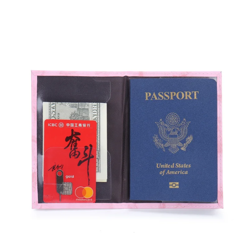 Fundas para pasaporte de cuero PU inglés de alta calidad, funda para documentos, soporte para pasaporte de viaje, tarjeta de identificación, soporte para pasaporte, accesorios de viaje