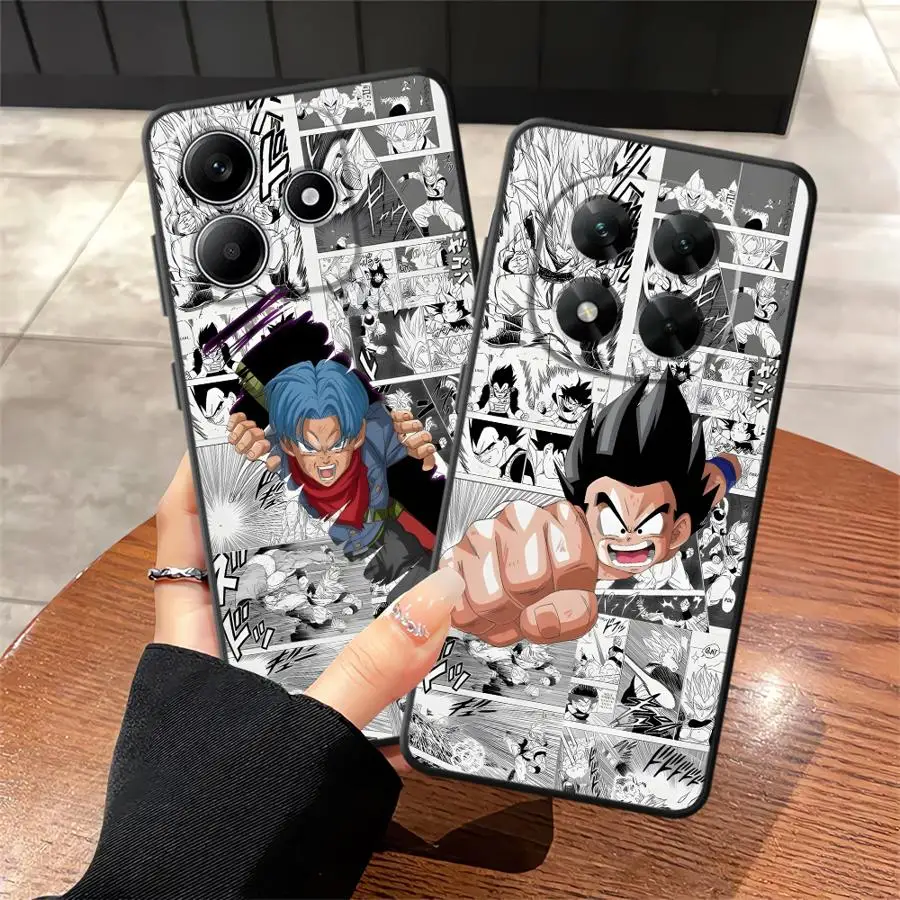 Schwarze weiche Handyhülle für Xiaomi Redmi Note 13 14 Pro Plus 9S 11S 7 8 10S 12S 9 10 11 12 Pro Dragon Ball Trunks Goten