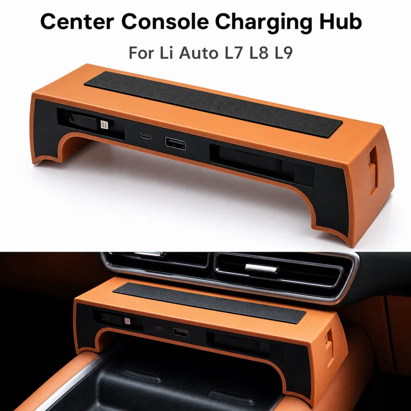 For Li L7 L8 L9 Center Console Expansion Dock Car Charger Panel USB C QC3.0 Dual+ Plug and Play Front Fast Charging