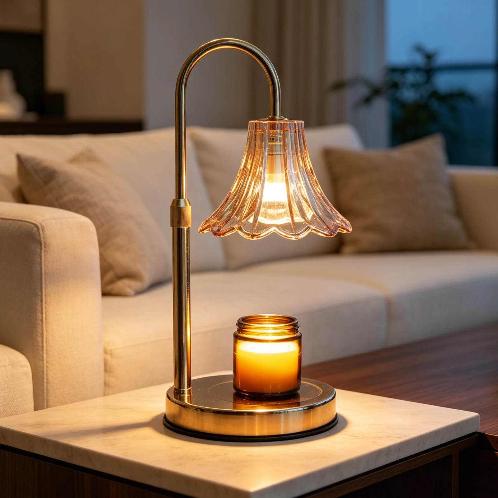 Candle Warmer Lamp,Brithday Gifts,Stepless Brightness Adjustment,Adjustable Height for Candles, Includes 2 Bulbs, for Home Decor