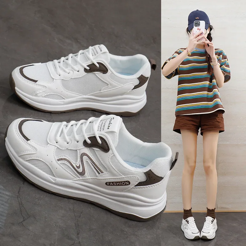 

Spring and Autumn Women's Casual Sports Shoes Women's Thick soled Casual Sports Shoes Football Running