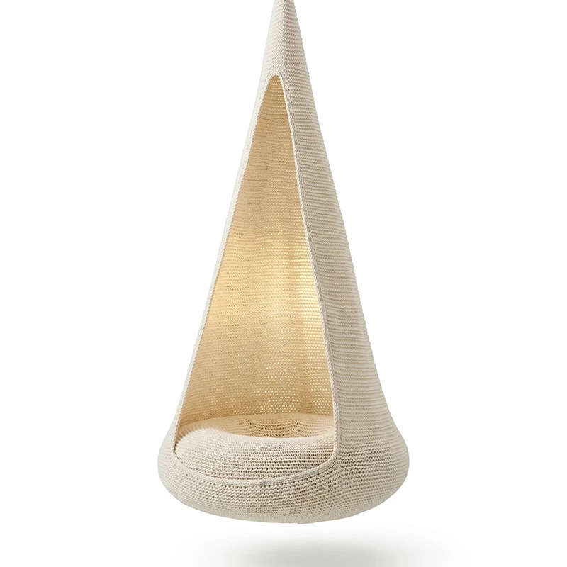 

Подвесное кресло-капля, плетеное из полиэстерового каната, для отдыха в помещении, на улице, на террасе, балконе, в саду