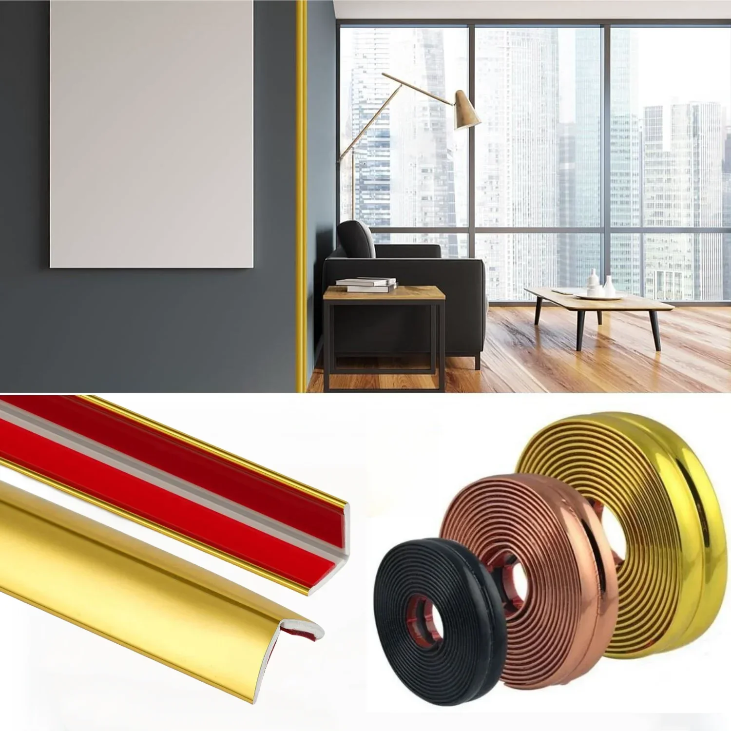 PVC Inner Corner Line Living Room Ceiling Top Corner Line Decorative Strip Self-adhesive Wall Corner Furniture Edge Guard Strip