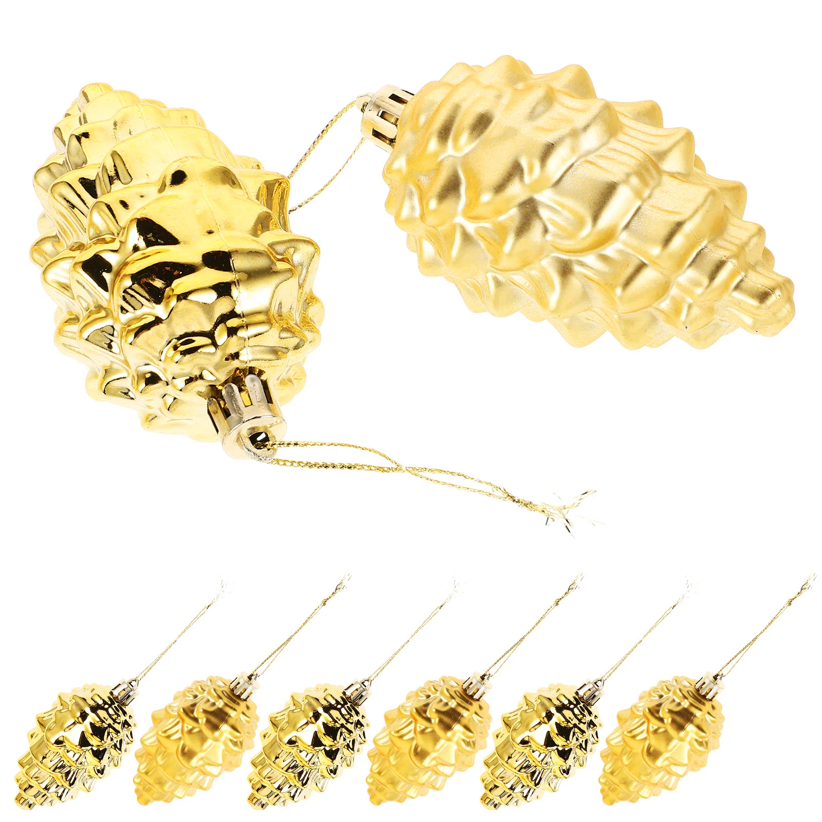 

8Pcs Plastic Pinecone Christmas Tree Ornaments 9cm Hanging Balls Elegant Holiday Wedding Decorations
