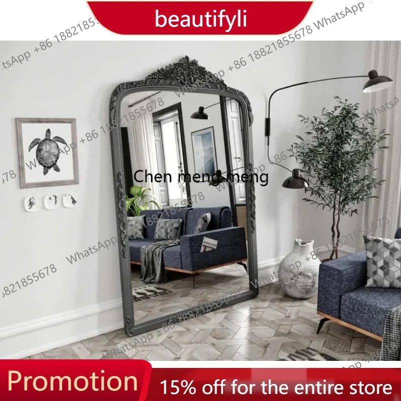 X188 European full-length mirror full-body floor mirror household retro classical oversized Italian bedroom mirror