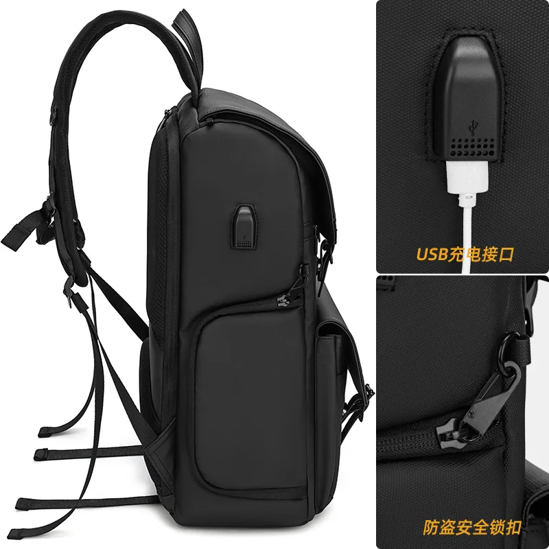Waterproof Anti-Theft Large Capacity DSLR Camera Backpack with Drone Storage, Oxford Leather Film Material, Fits 16