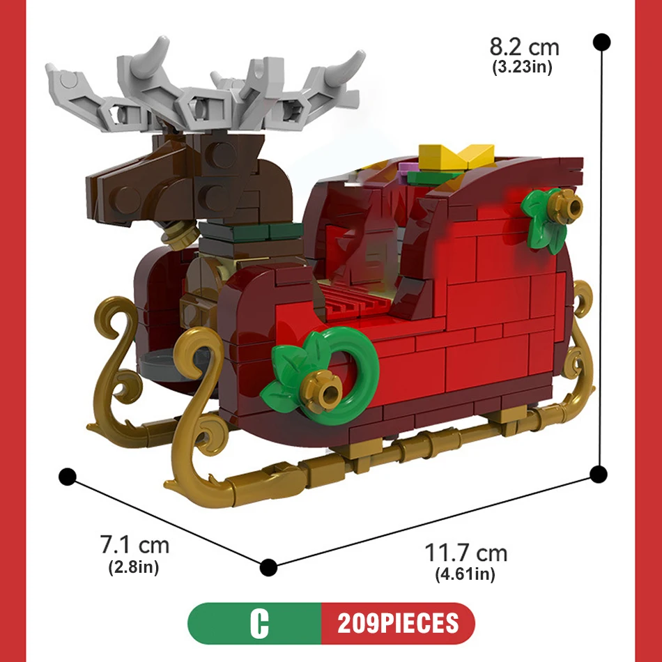 크리스마스 기차 산타클로스 블록 쌓기 장난감 DIY 조립 브릭 어린이 크리스마스 새해 선물 플라스틱 모델