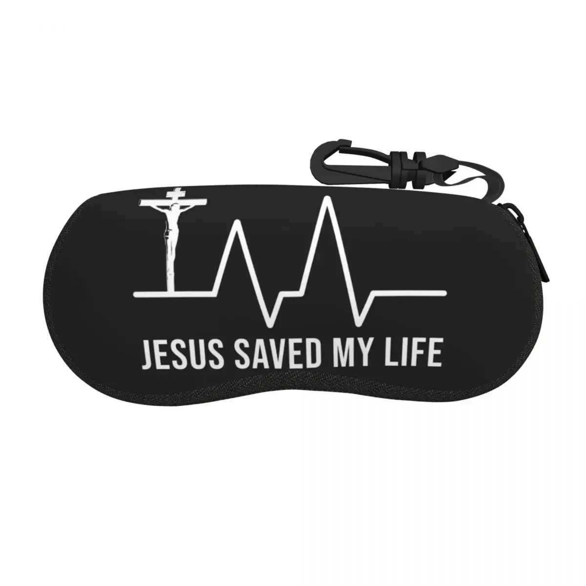 Custom Jesus Saved My Life Eyeglass Glasses Case Women Men Soft Religious Christian Sunglasses Protective Pouch