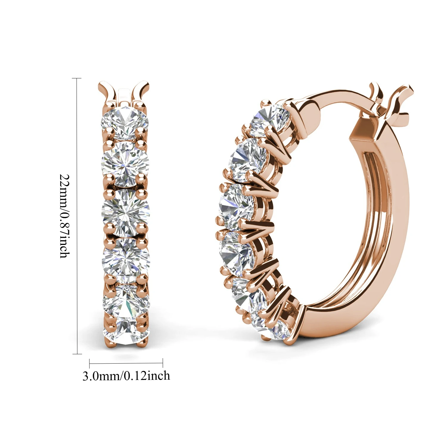 Vintage Linear Paved Hoop Earrings Embellished with Swarovski Crystals Sparkling Crystal Hoop Earrings Luxe Design Jewelry