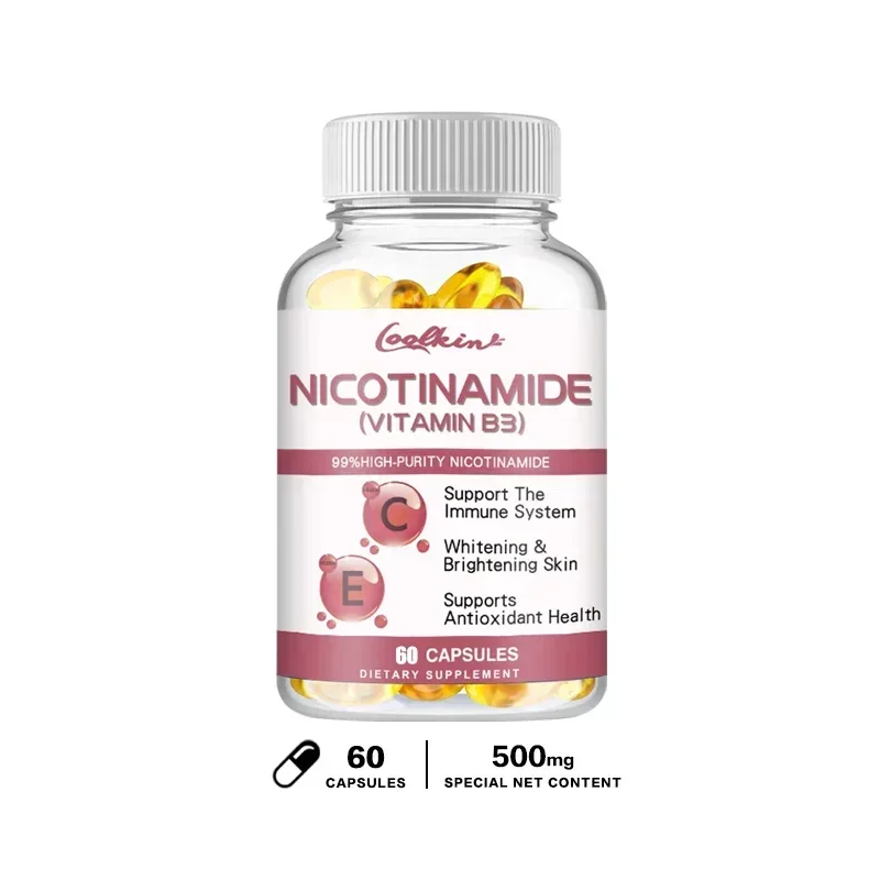 Niacinamide Whitening Capsules - Contains Vitamin B3 To Support Healthy Skin and Immune System, Reduce Wrinkles, Gluten-free