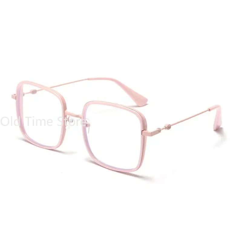 Square Blue Light Blocking Glasses Man and Women Pink Wine Black Square Frame Eyeglasses Fashion Vision Spectacles Wholesale