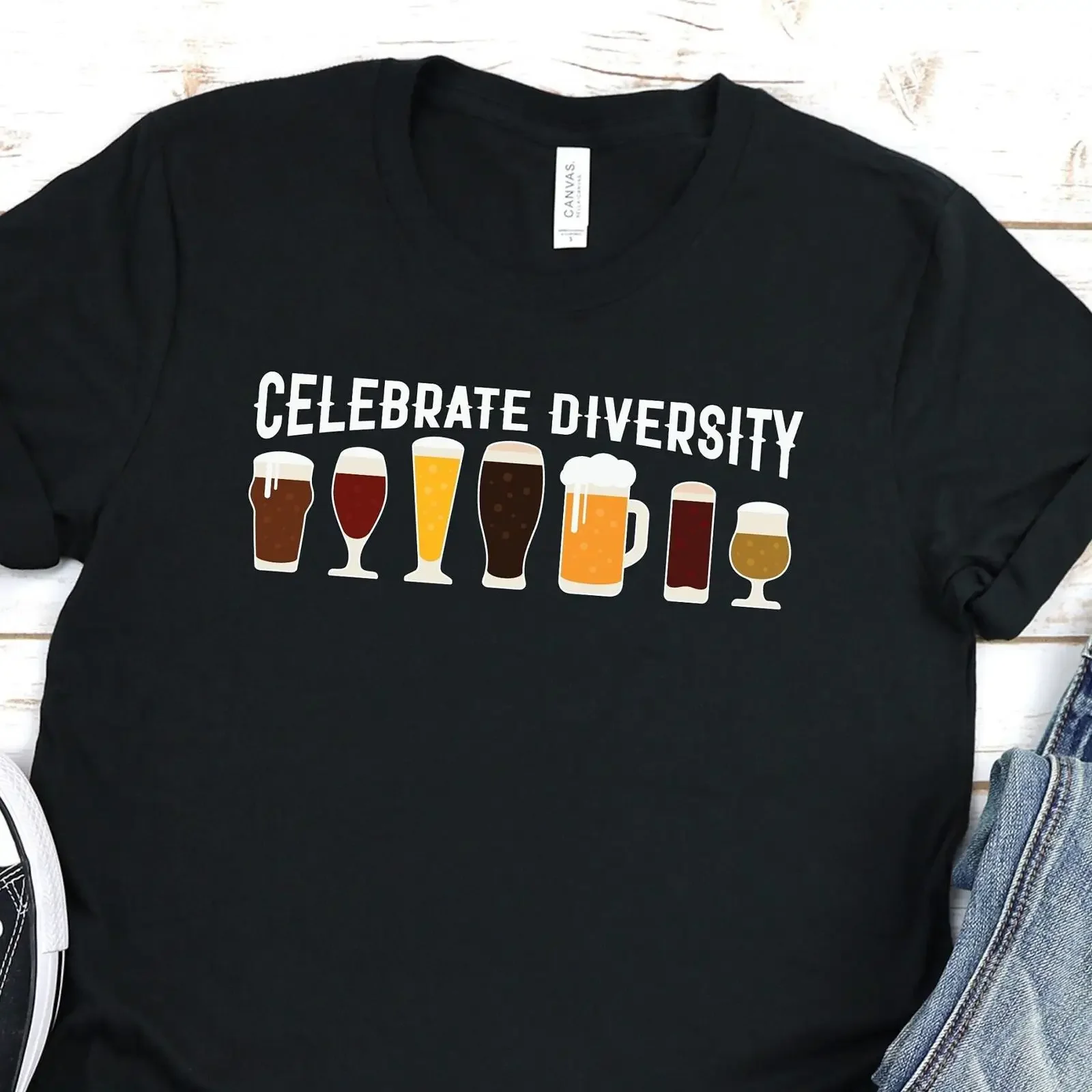 Celebrate Diversity Beer T Shirt Funny Drinking Lover  vintage Washed Stretched Comfortable Versatile Casual Breathable fashion