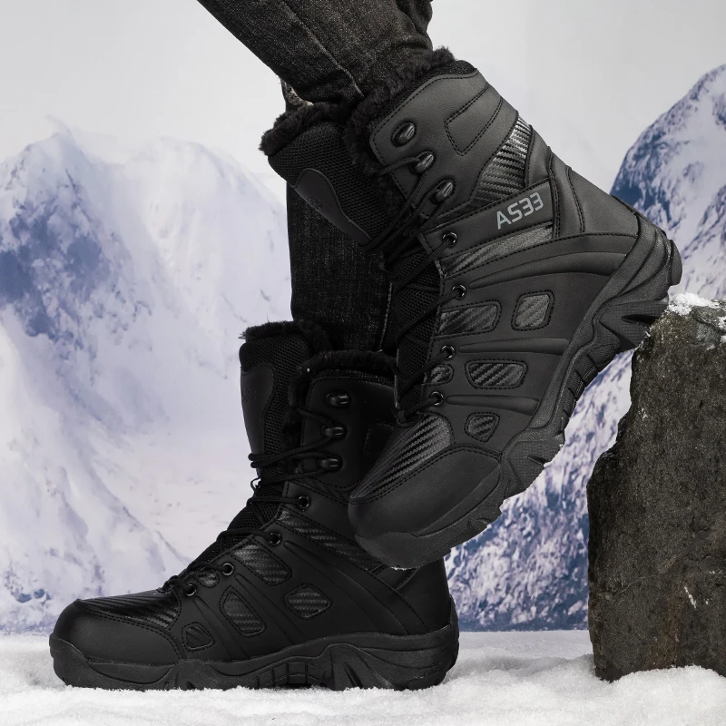 2024 Winter Sneaker Men\'s Boots Ankle Boots Windproof Sports Shoes Outdoor Hiking Mountaineering Shoes Over Knee Boots Man Shoes