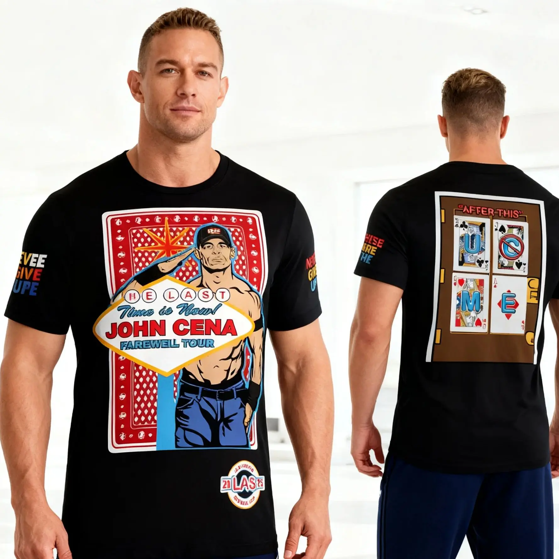 

Summer Men's Black John cena Farewell Tour 2025 Las Vegas 3d Printed T-shirt Street Party Added Men's and Women's Top T-shirt