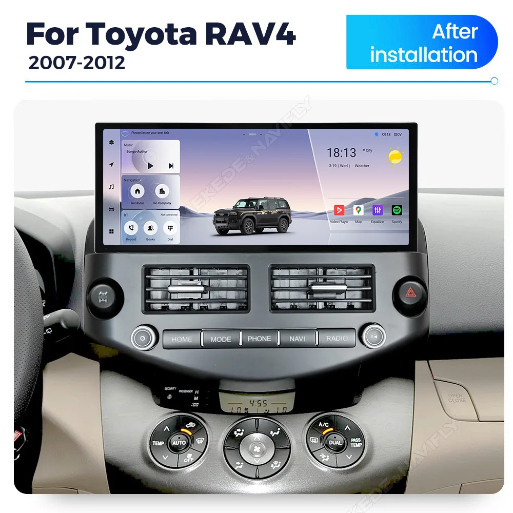 MS نظام الوسائط المتعددة للسيارة ذو الحدود الضيقة للغاية مشغل السيارة راديو تلقائي فيديو DVD Mp3 لتويوتا RAV4 2007-2012