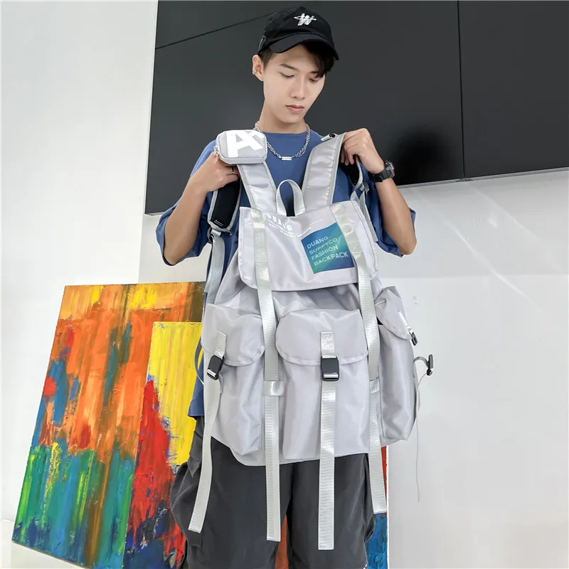 

Large Street Skate Backpack Outdoor Men Women Fashion Laptop Bag Fitness Gym Workout Rucksack Students High School Bookbag