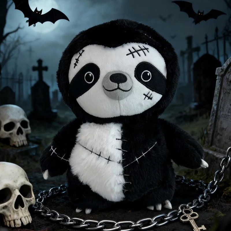 In Stock 25cm Hot Sloth Plush Doll Dark Series Toys Halloween Party Funny Atmosphere Decorations Birthday Christmas Gift Friends