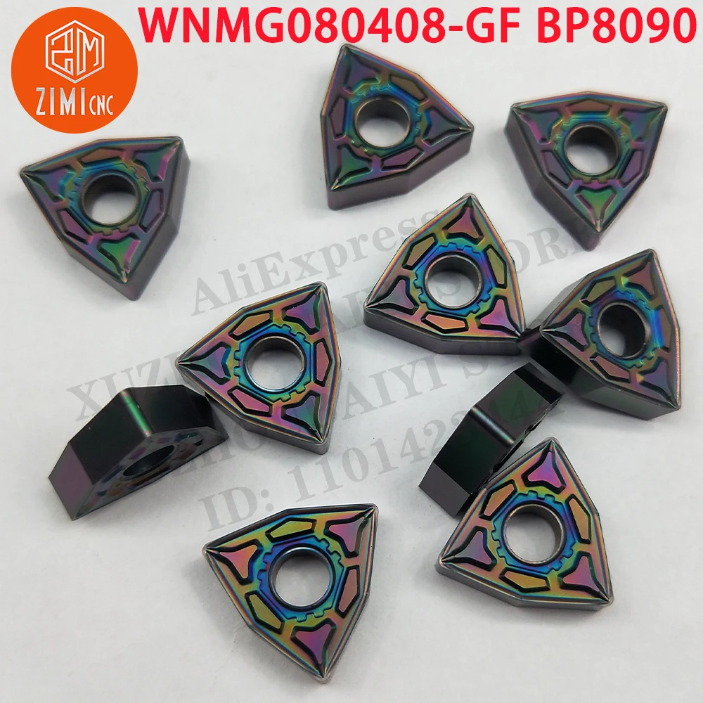 WNMG080408-GF BP8090 WNMG080408-GF Pastilhas de Metal Duro Inserções de torneamento Ferramentas de corte CNC torno de metal lâminas mecânicas do torno do cortador