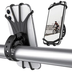 Bicycle Bike Holder 360 Rotate View Silicone Universal Motorcycle Bike Mount Cell Phone Shockproof GPS Handlebar Support Bracket