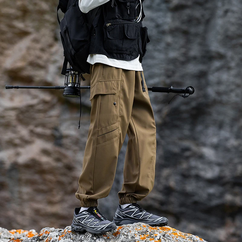 Fashion outdoor casual pants men's wear ankle-tied loose breathable waterproof anti-static multi-pocket tactical pants