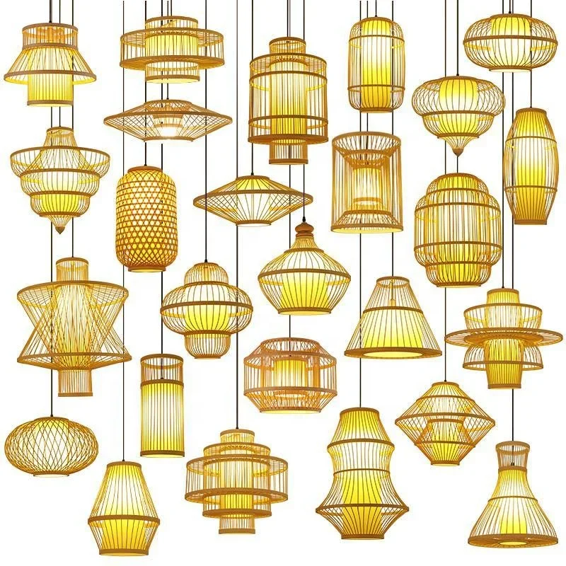 Bamboo lantern,ceiling light for commercial home stay, tea room, Chinese hot pot shop, restaurant, Japanese style lamps