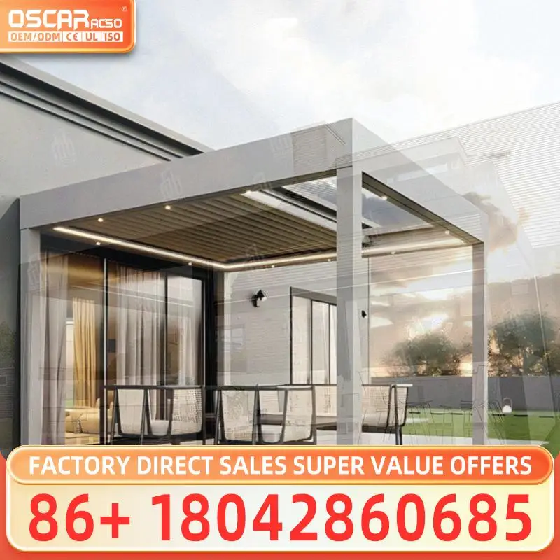 3x3 4x4 حجم الفناء في الهواء الطلق تركيب الهياكل اللوفر سقف العريشة أفكار الأسعار للحدائق الأوروبية والساحات الخلفية الأمريكية p #1