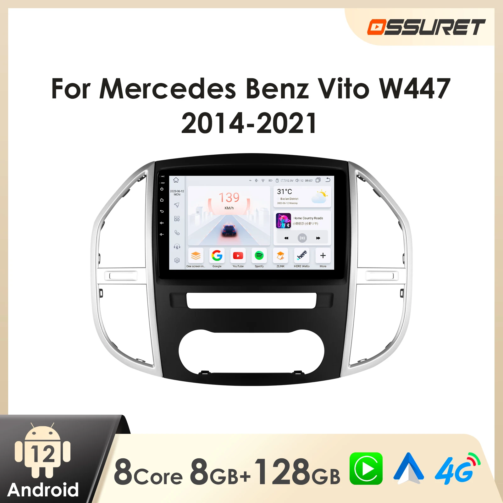 Android Car Radio for Mercedes Benz Vito W447 2014 - 2021 Multimedia Stereo Android Auto GPS Carplay 7862 Car Intelligent Player