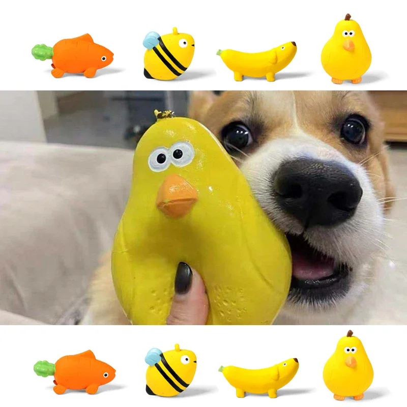 Hundespielzeug Haustier Interaktives Quietschspielzeug Cartoon Naturlatex Haustier Hund Kauspielzeug Quietschende bissfeste Zahnreinigung Heimtierbedarf