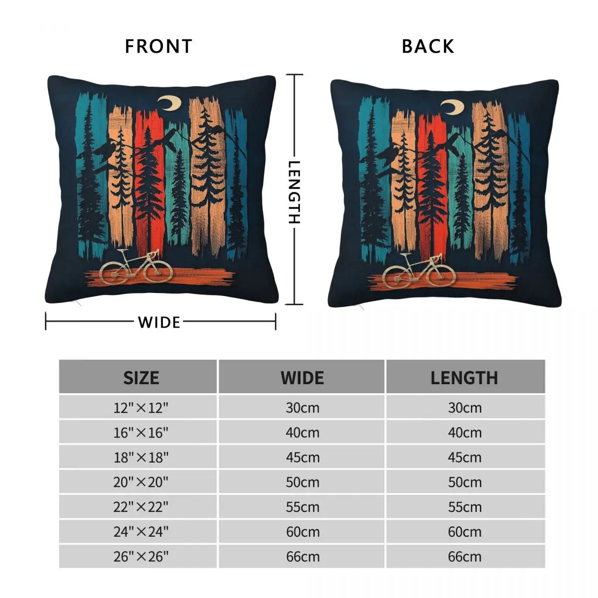 Mountain Bike Gravel Cycling Pillowcase Polyester Linen Velvet Pattern Zip Decorative Throw Pillow Case Car Cushion Cover 18