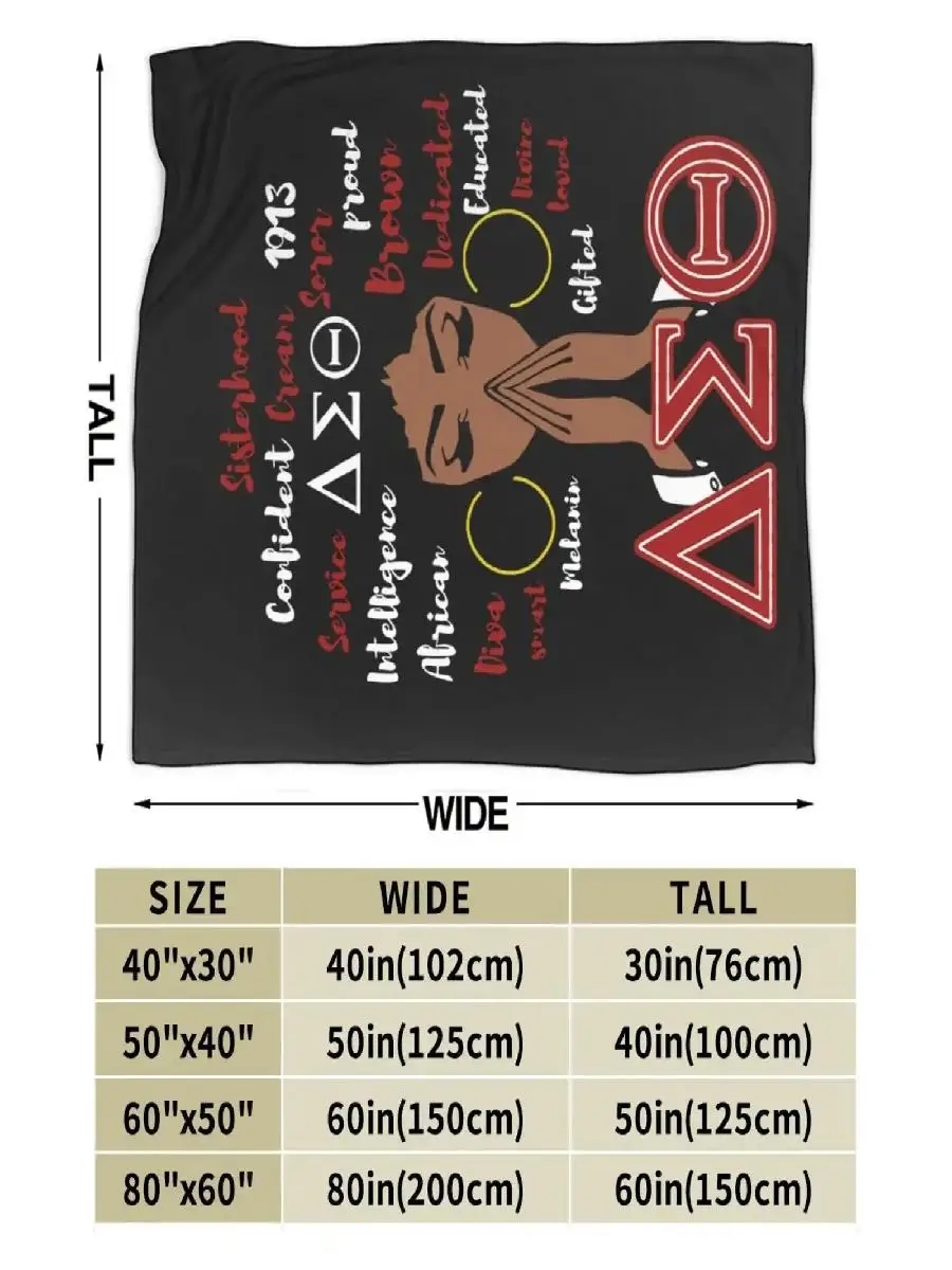 Delta Sorority D Print Throw Blanket Warm Fleece Sofa Cover DST Sigma Theta Tapestry for Bedroom Couch Bed