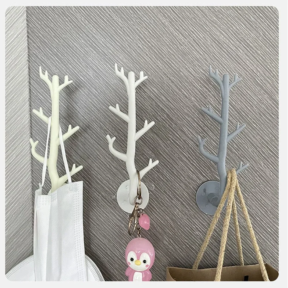 Multifunctional Creative Tree Branch Hook Wall Decor Key Holder Sticky Hooks Coat Rack Hanger Hooks Home Decor Storage Organizer