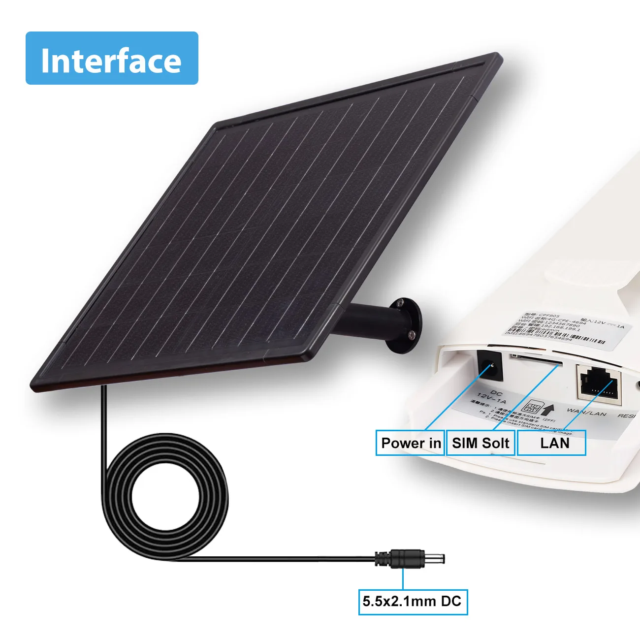 Imagem -03 - Roteador 4g ao ar Livre Bateria 18650 3g Gsm Cartão Sim Câmera 12v1a Sistema de Segurança Solar Ponte ap